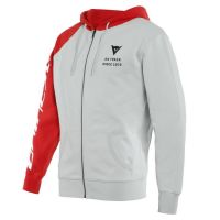 Dainese PADDOCK FULL-ZIP HOODIE pánská mikina šedá/červená vel.XS